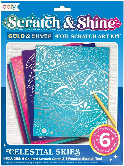 Scratch & Shine Foil Scratch Art Kits - Celestial Skies (7 PC Set) (161-094)