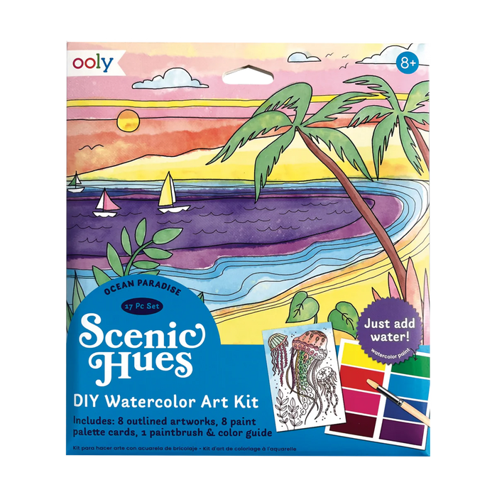 Scenic Hues D.I.Y. Watercolor Art Kit - Ocean Paradise - 17pc Set (161-103)