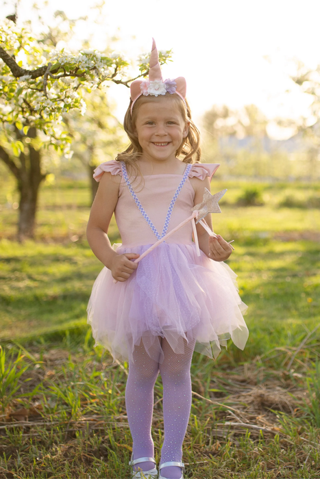 Shimmer Unicorn Dress & Headband, Pink 5-6 Years (30135)