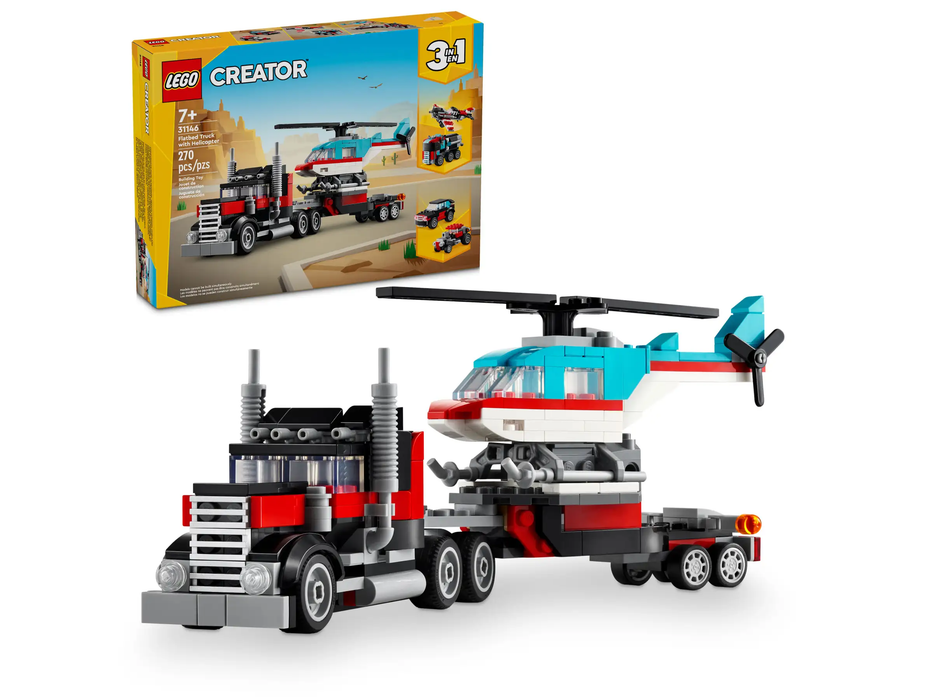 Flatbed Truck with Helicopter - Creator (31146)