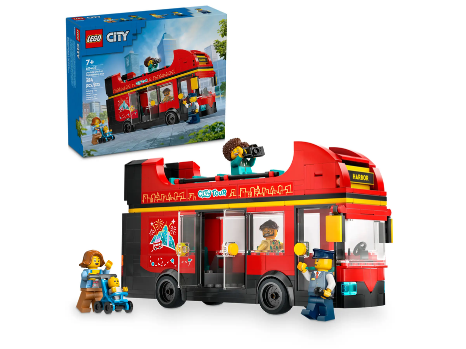 Red Double-Decker Sightseeing Bus - City Vehicles (60407)