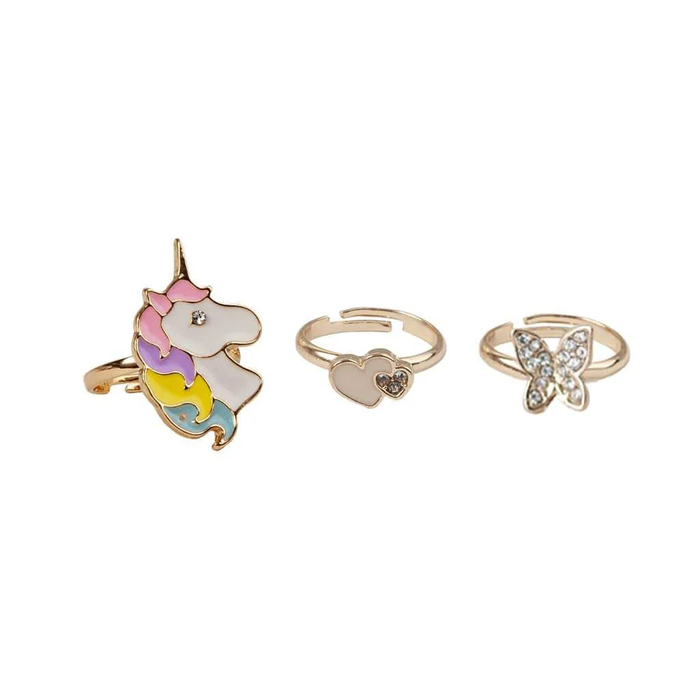 Ring Set - Butterfly & Unicorn (3pc) (90205)