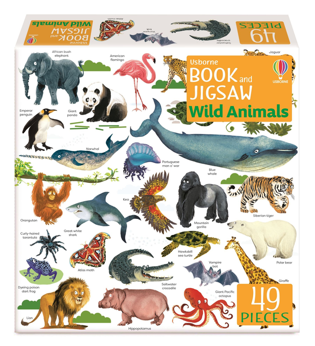 USB - Book & Jigsaw Wild Animals 49pc