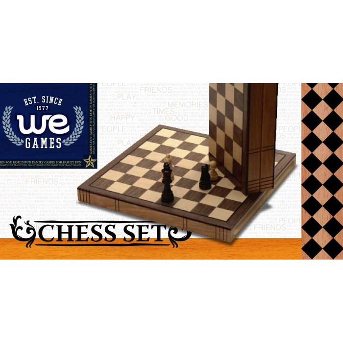 Chess Set, Folding Wood 11 in. Oak (UD)