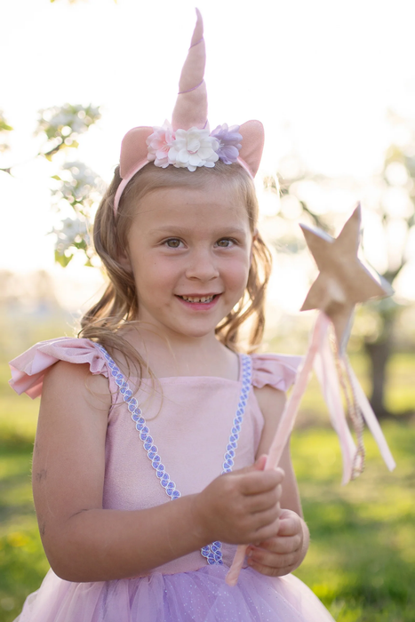 Shimmer Unicorn Dress & Headband, Pink 5-6 Years (30135)