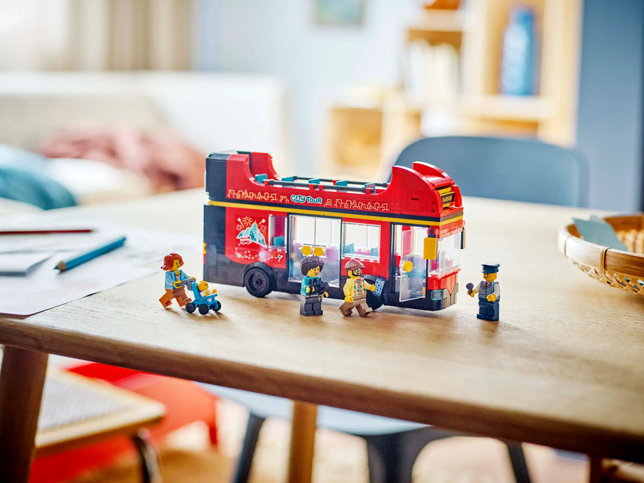 Red Double-Decker Sightseeing Bus - City Vehicles (60407)