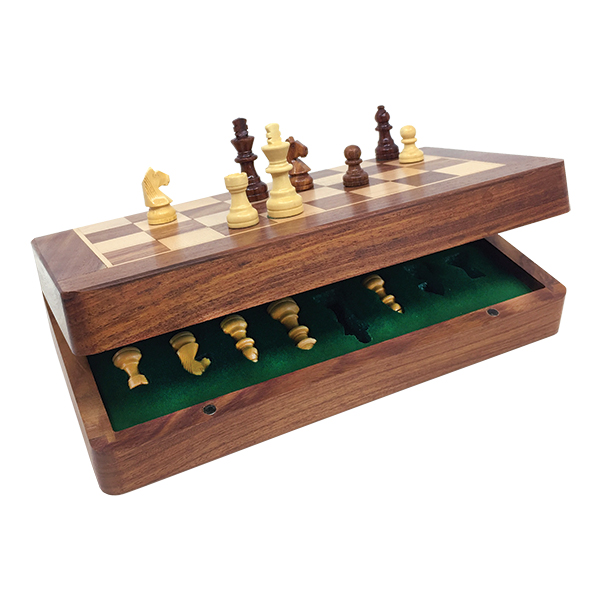 Chess Set - Folding Wood 25cm (ECBM10S)