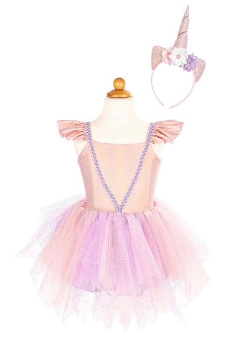 Shimmer Unicorn Dress & Headband, Pink 5-6 Years (30135)