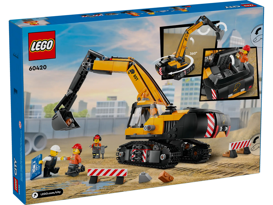 Yellow Construction Excavator - City Vehicles (60420)