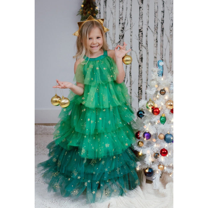 Christmas Tree Dress with Headpiece, Size 3-4 (37103)