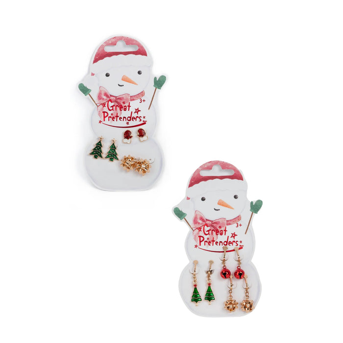 Earrings - Snowman Pierced Earrings, 3 pairs (87512)