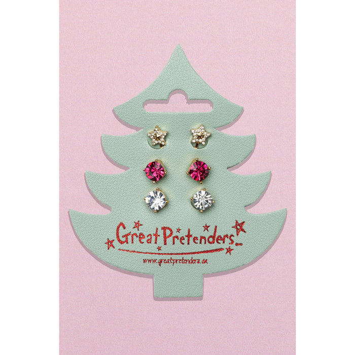 Holiday Pleather Tree Clip on Earrings, 3 pairs (87520)