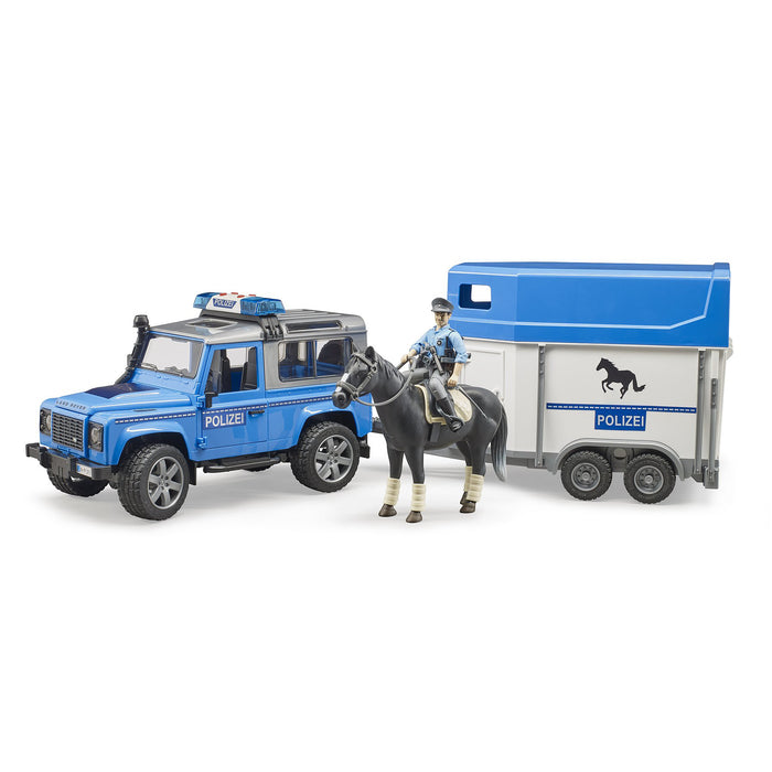 Land Rover Police w/ Horse Trailer, Policeman, and Light & Sound (02588)