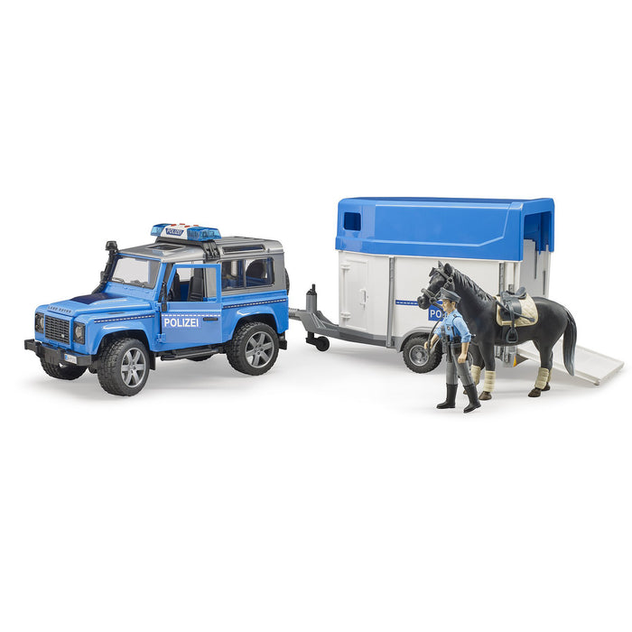 Land Rover Police w/ Horse Trailer, Policeman, and Light & Sound (02588)