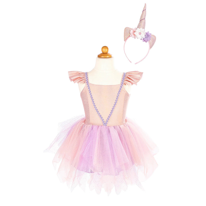 Shimmer Unicorn Dress & Headband, Pink 3-4 Years (30133)