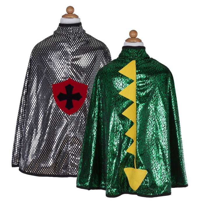 Reversible Cape - Dragon (Green/Silver) 5-6 Years (55693)