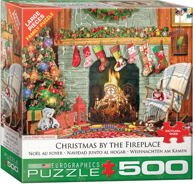 E - Christmas by the Fireplace by Paul Normand - 500pc XL (8500-5502)