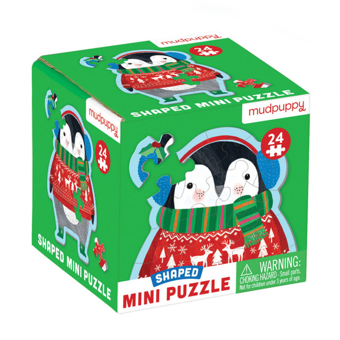 MUD - Winter Penguin Shaped Mini Puzzle - 24pc